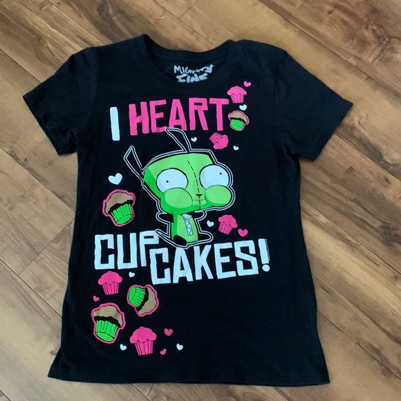 Mighty Fine Tops - Vintage Rare Invader Zim(I Heart Cupcakes!)Tee